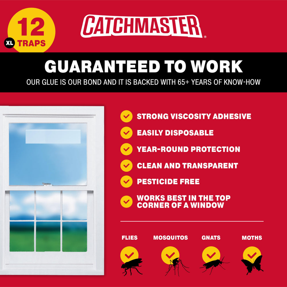 Close-up of Catchmaster Window Fly Trap adhesive surface