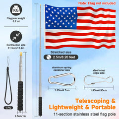 Close-up of CATMOOW flag pole clips and lanyard