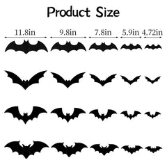 Close-up of CCINEE 3D bat wall stickers with LED lights