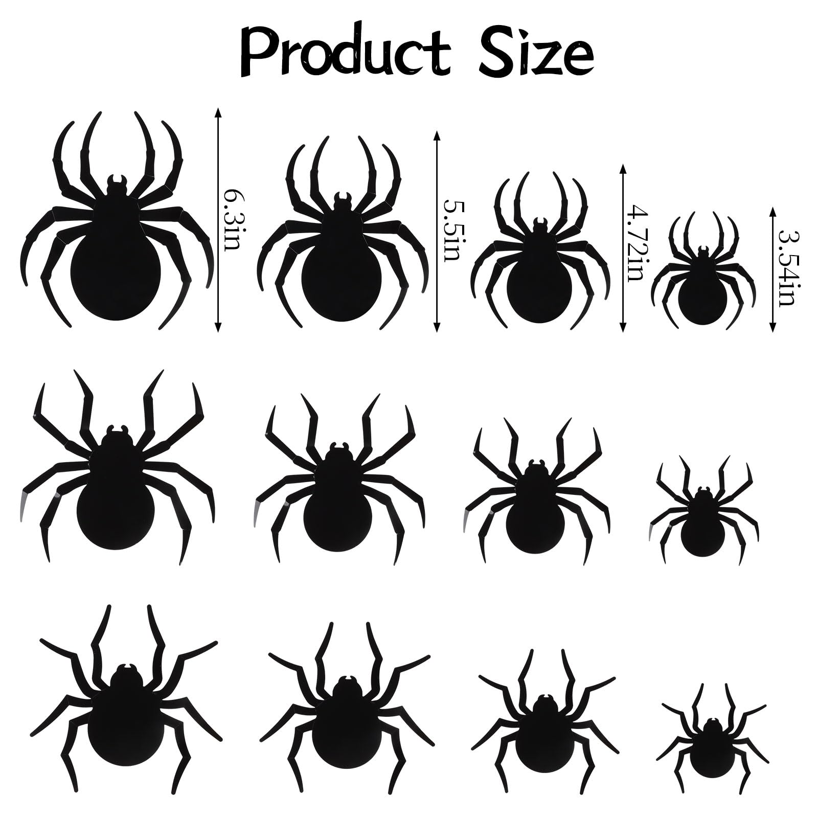Close-up of CCINEE black spider wall stickers