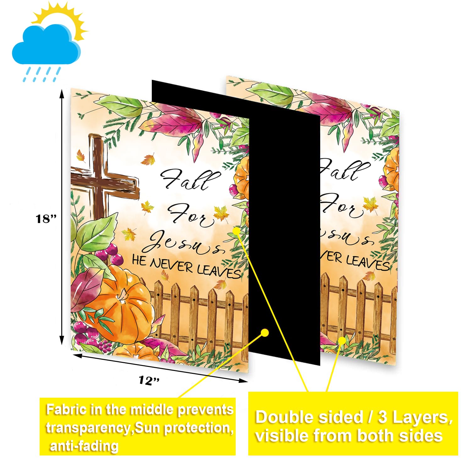 Close-up of CDLong garden flag with Easter design