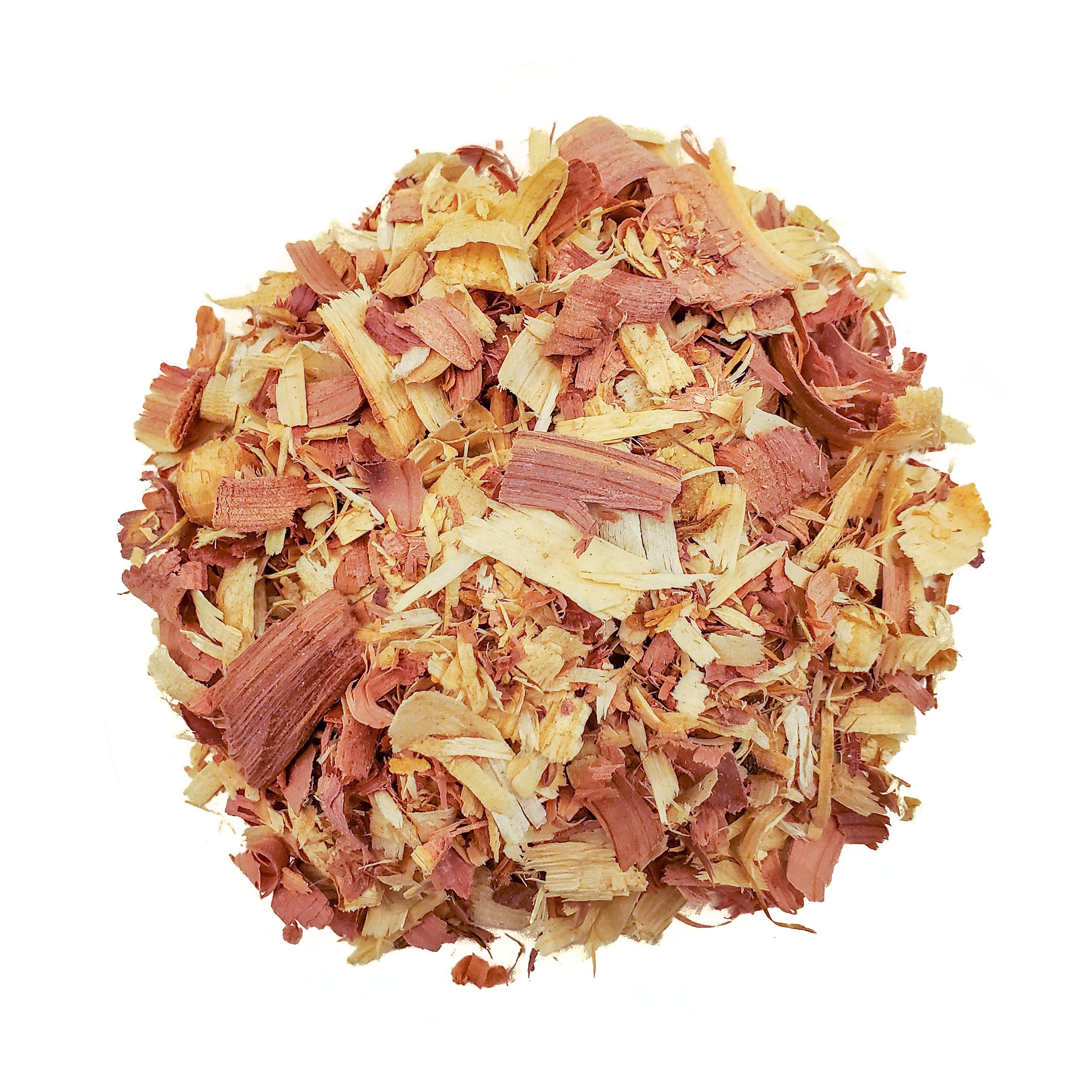 Close-up of cedar shavings texture and colour