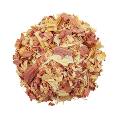 Close-up of cedar shavings texture and colour