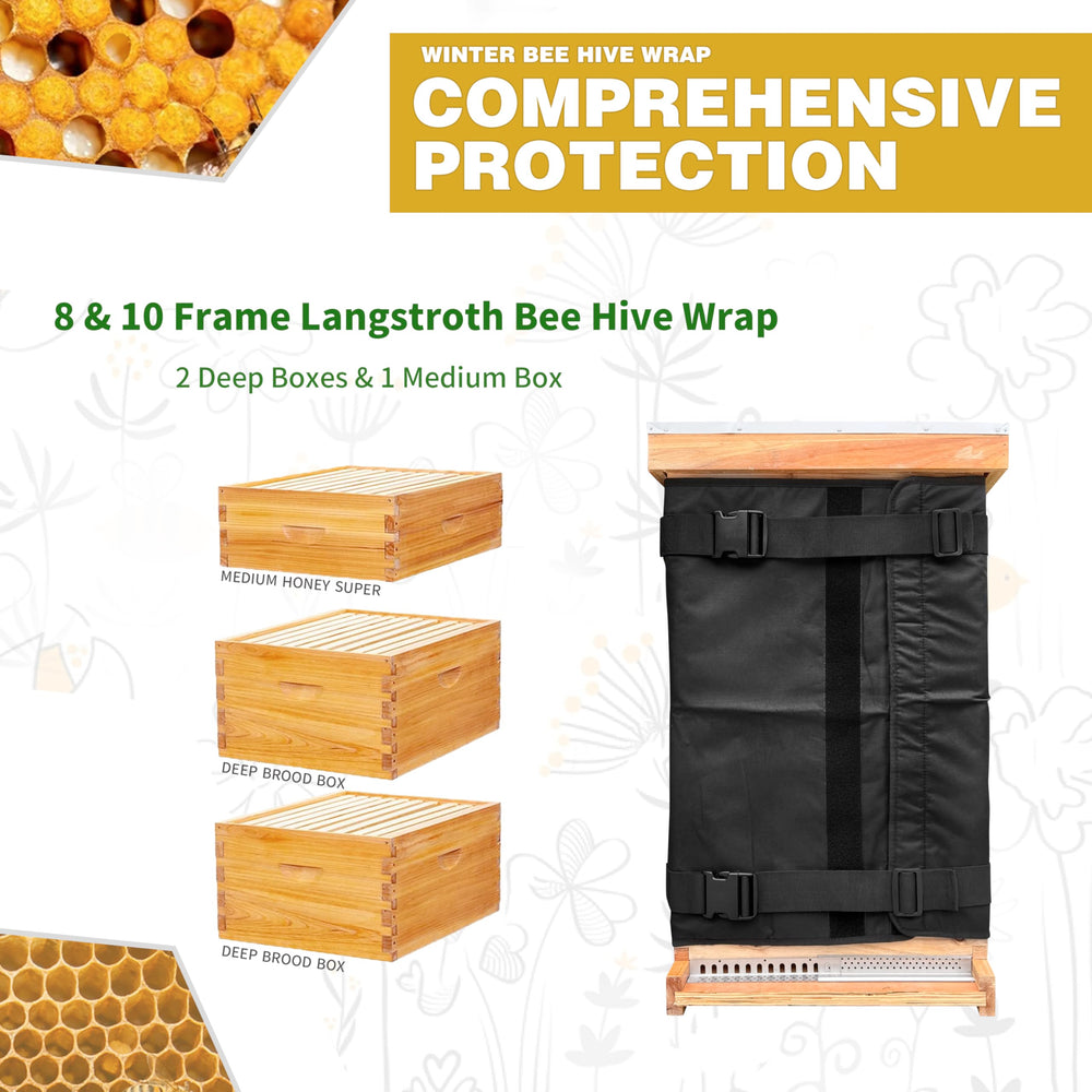 Close-up of Challicare Winter Bee Hive Wrap's magic tape closures