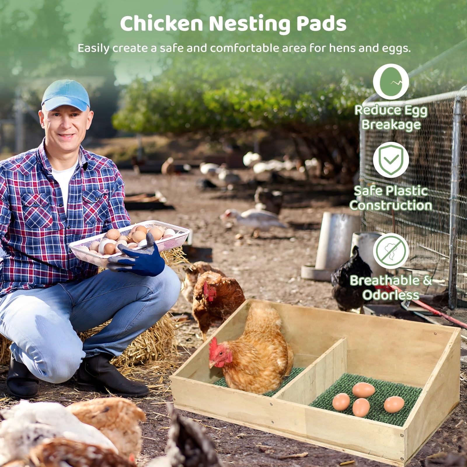 Close-up of Chewoof chicken nesting pads showing texture
