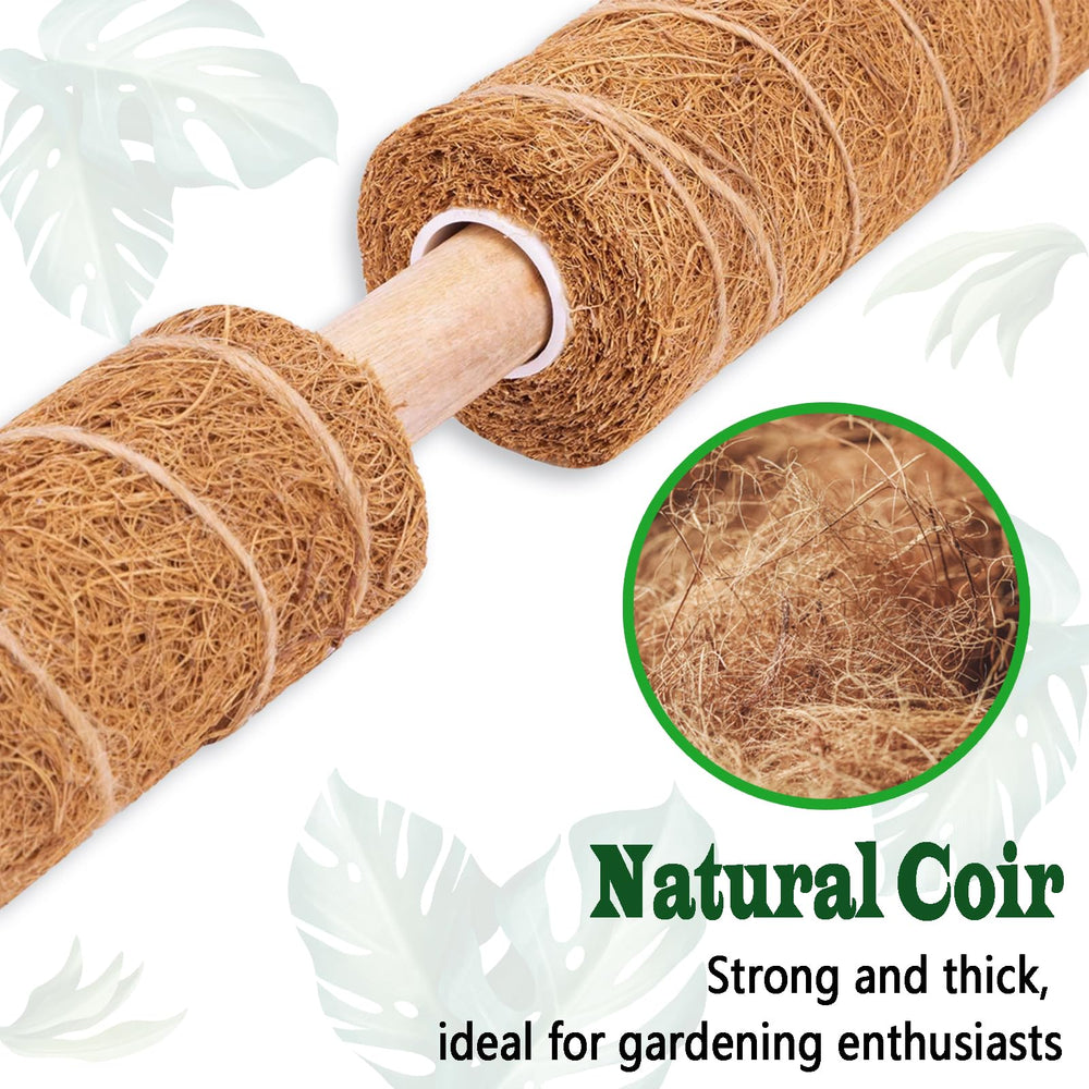 Close-up of CHIAFFI moss pole showing natural coir material