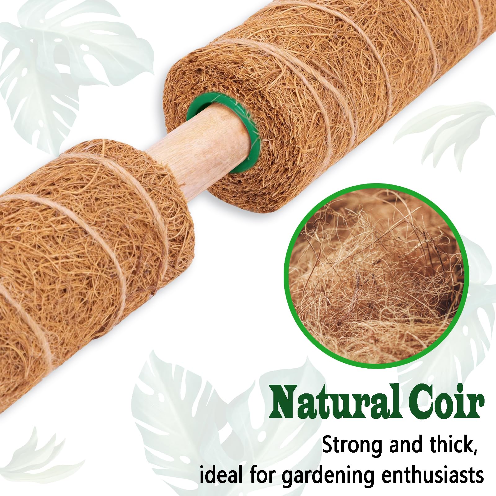 Close-up of CHIAFFI moss pole with jute twine