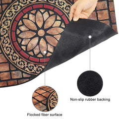 Close-up of CHICHIC door mat's flocked fiber surface