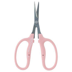 Close-up of Chikamasa B-500SRFP scissors showing true curved blades