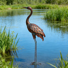 close-up of chisheen Outdoor Garden Crane Statue detailing