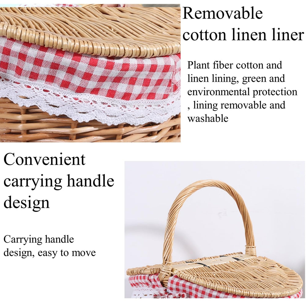 Close-up of CiCixixi wicker fabric liner inside the basket