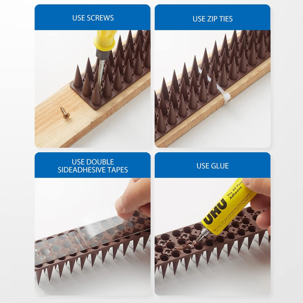 Close-up of CIIC Bird Spikes showing durable plastic material