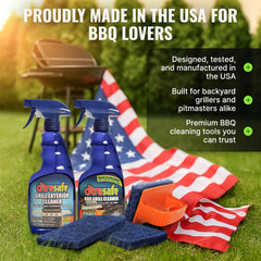 Close-up of Citrusafe BBQ Grill Cleaner bottle