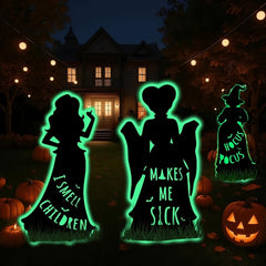 Close-up of CIWEKA Hocus Pocus witch decoration with glow ring