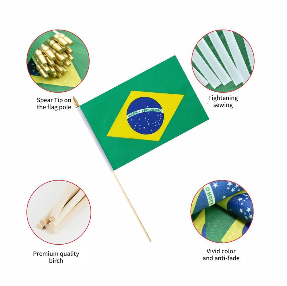 Close-up of Ckexin Mini Brazilian Flag stick