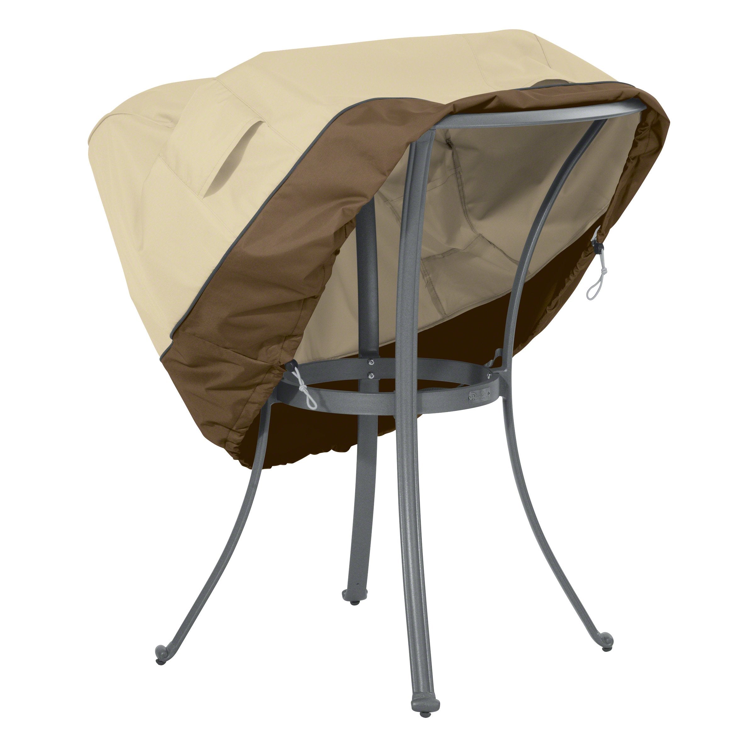 Close-up of Classic Accessories Veranda patio table cover showing water-resistant fabric