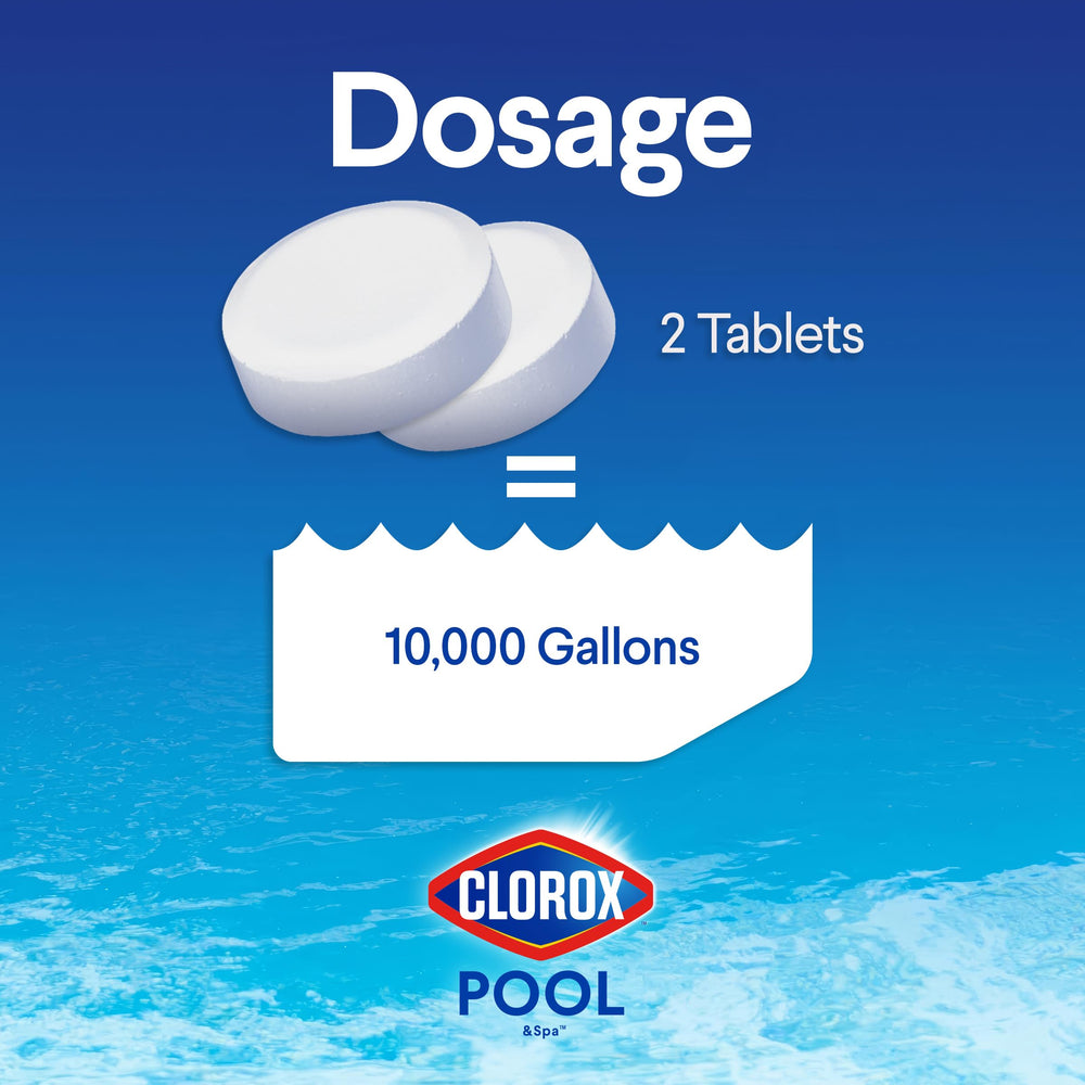 Close-up of CLOROX Pool&Spa chlorinating tablet