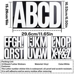 Close-up of CMBBZZY white vinyl letter stickers