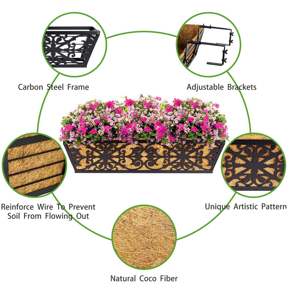 Close-up of coco liners inside Karlliu planters