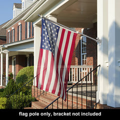 Close-up of COCONUT flag pole showing stainless steel finish