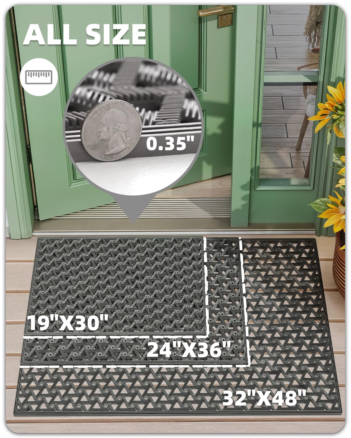 Close-up of Color&Geometry Door Mat surface texture