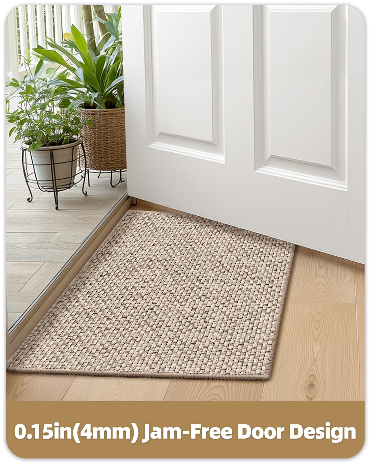 Close-up of Color&Geometry Indoor Doormat absorbing moisture
