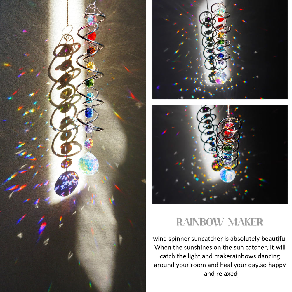 Close-up of colorful crystal glass ball on H&D HYALINE & DORA suncatcher