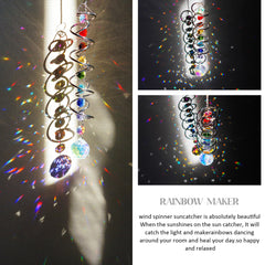 Close-up of colorful crystal glass ball on H&D HYALINE & DORA suncatcher