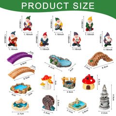 Close-up of colourful gnome figurines from Unittype garden accessories