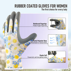 Close-up of COOLJOB Gardening Gloves fingertips showing latex coating