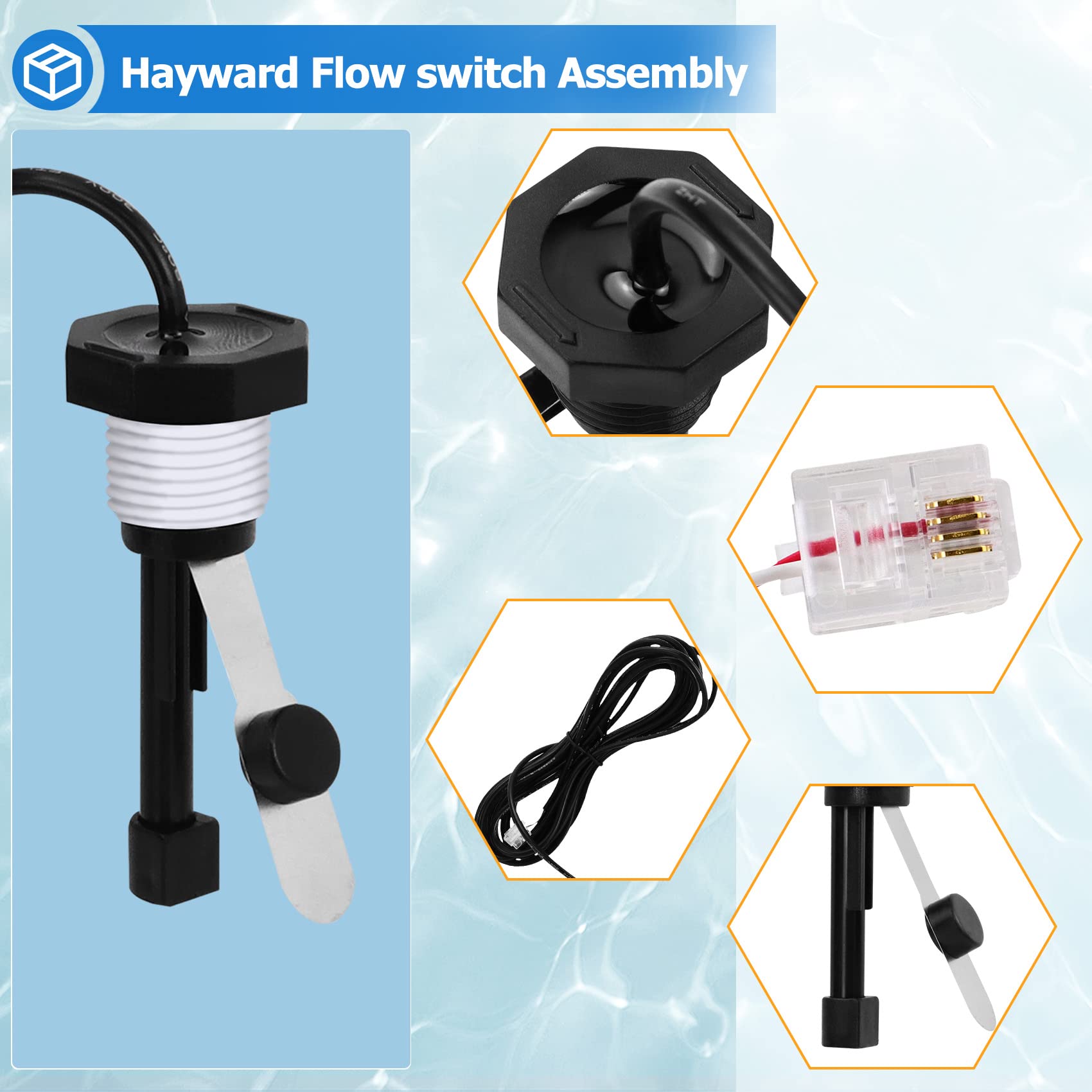 Close-up of Cooouds flow switch GLX-FLO-RP with rubber gasket