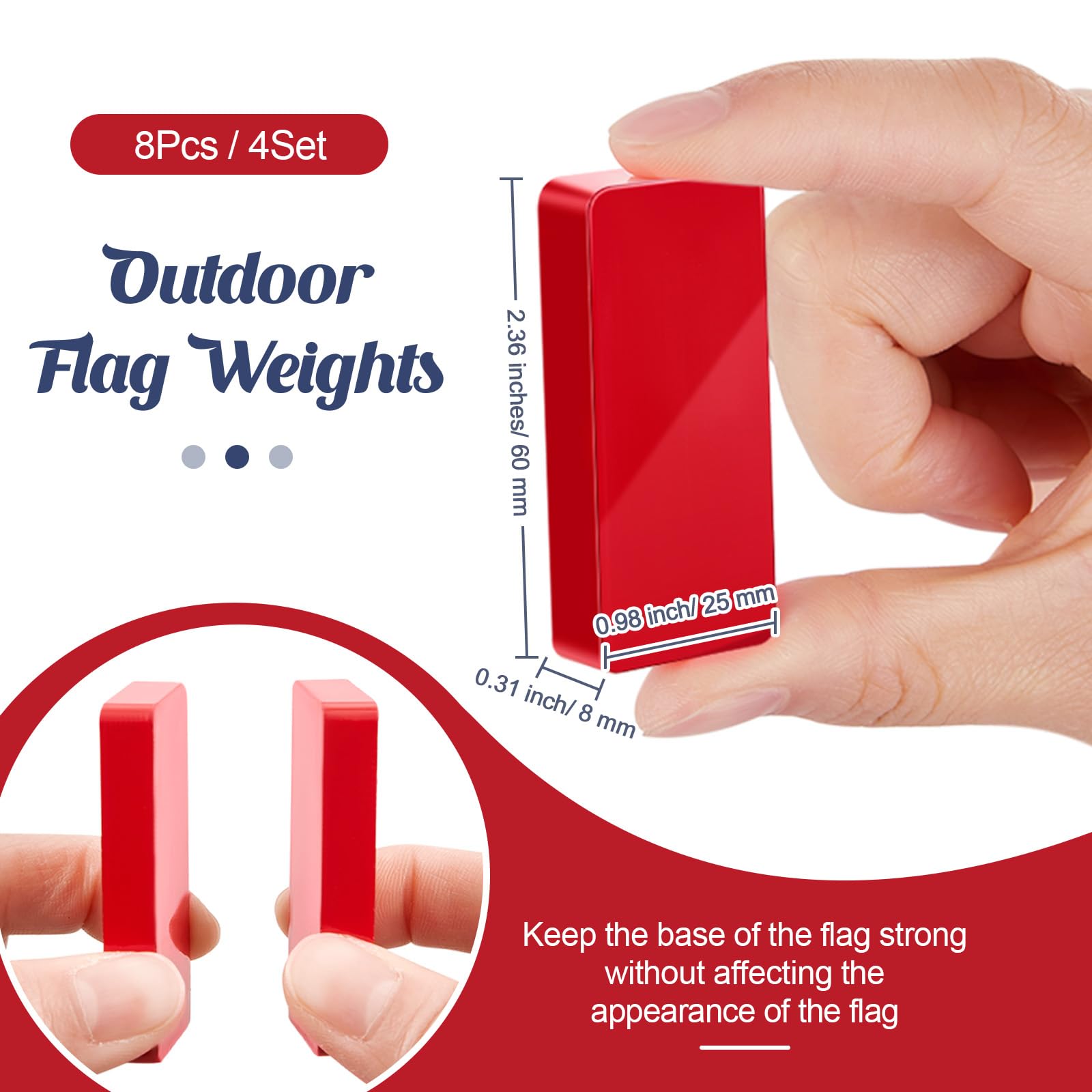 Close-up of Copkim Magnetic Flag Weights showing size