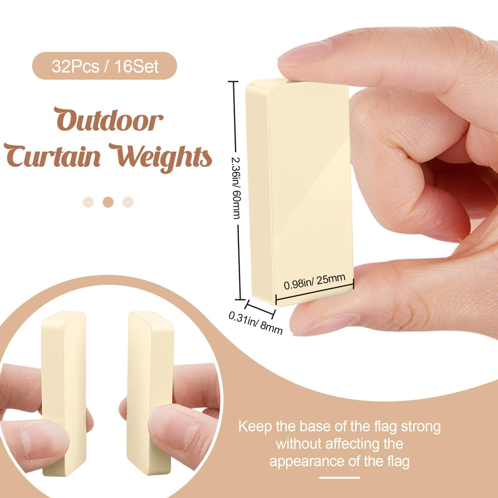 Close-up of Copkim Outdoor Curtain Weights showing details