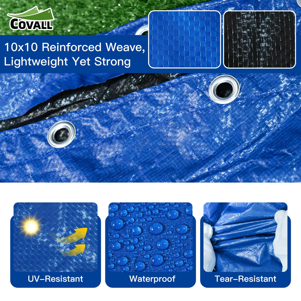 Close-up of Covall 22ft round pool cover fabric texture