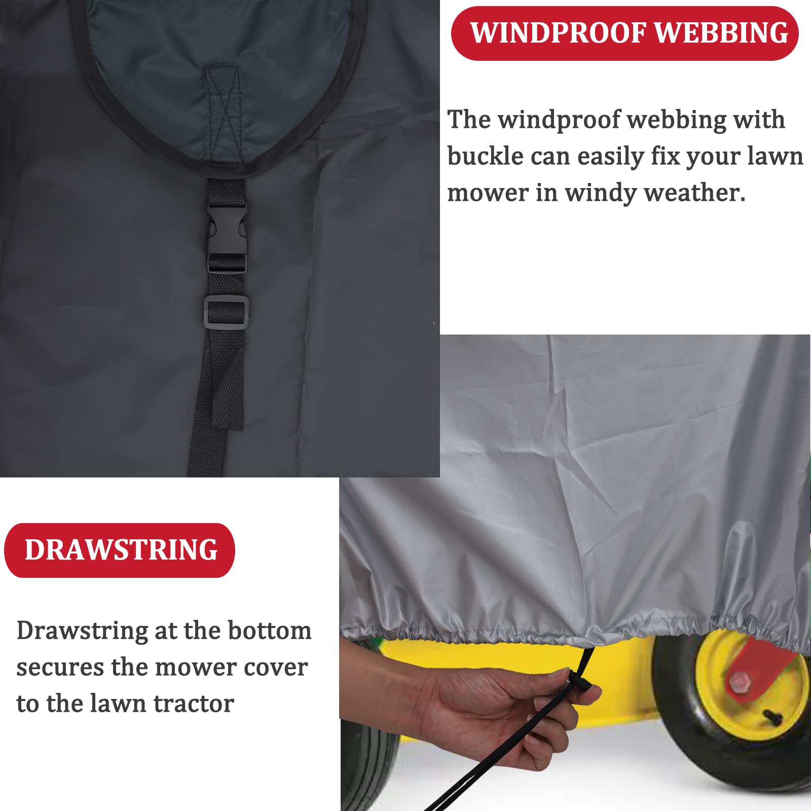 Close-up of Coverify Lawn Mower Cover material texture