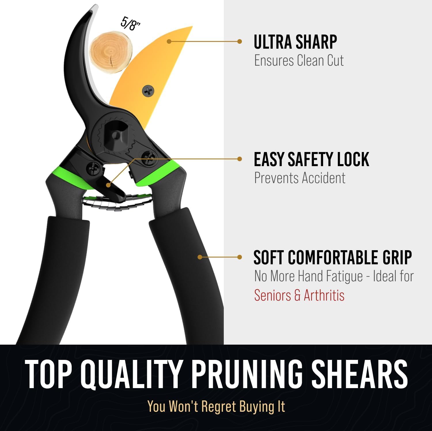Close-up of Craft911 pruning shears handle with non-slip grip