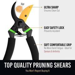 Close-up of Craft911 pruning shears handle with non-slip grip