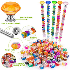 Close-up of crystal stopper tops included in the kit