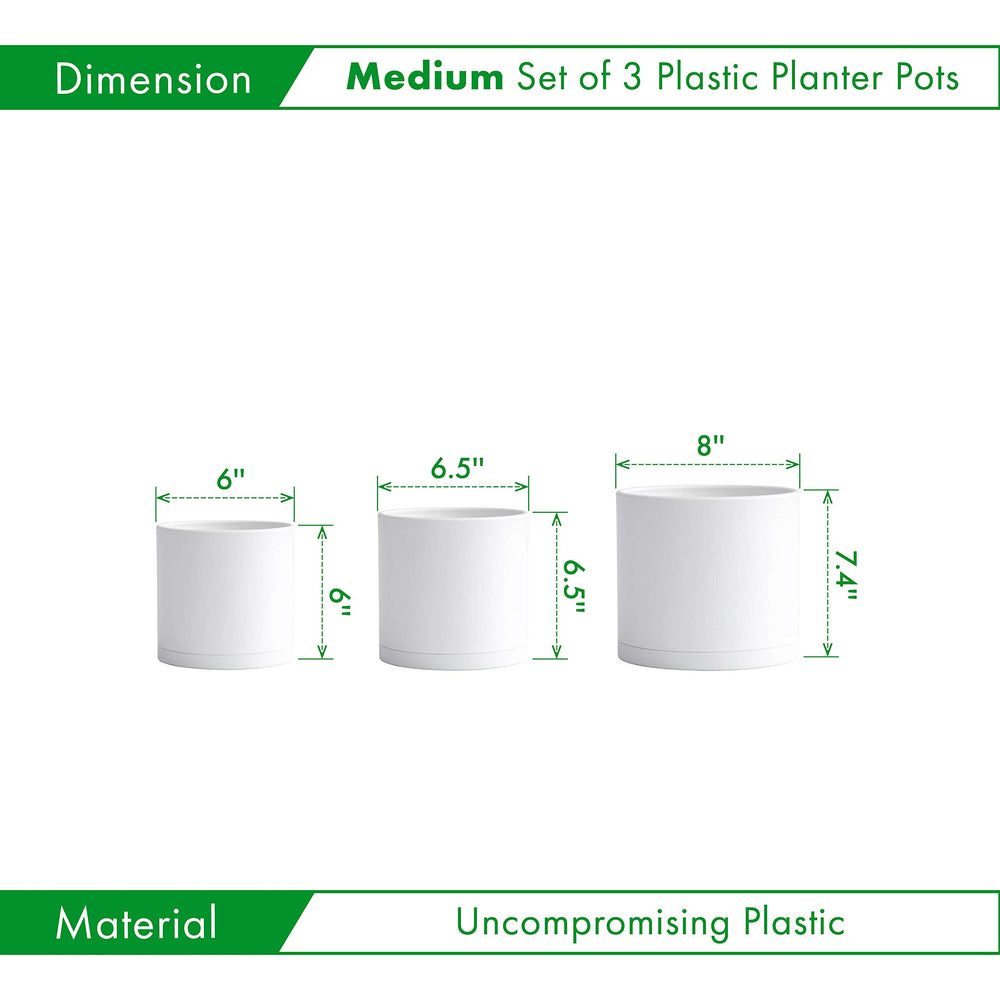 Close-up of D'vine Dev plastic pot with saucer