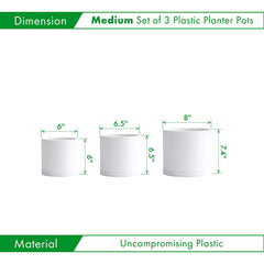 Close-up of D'vine Dev plastic pot with saucer