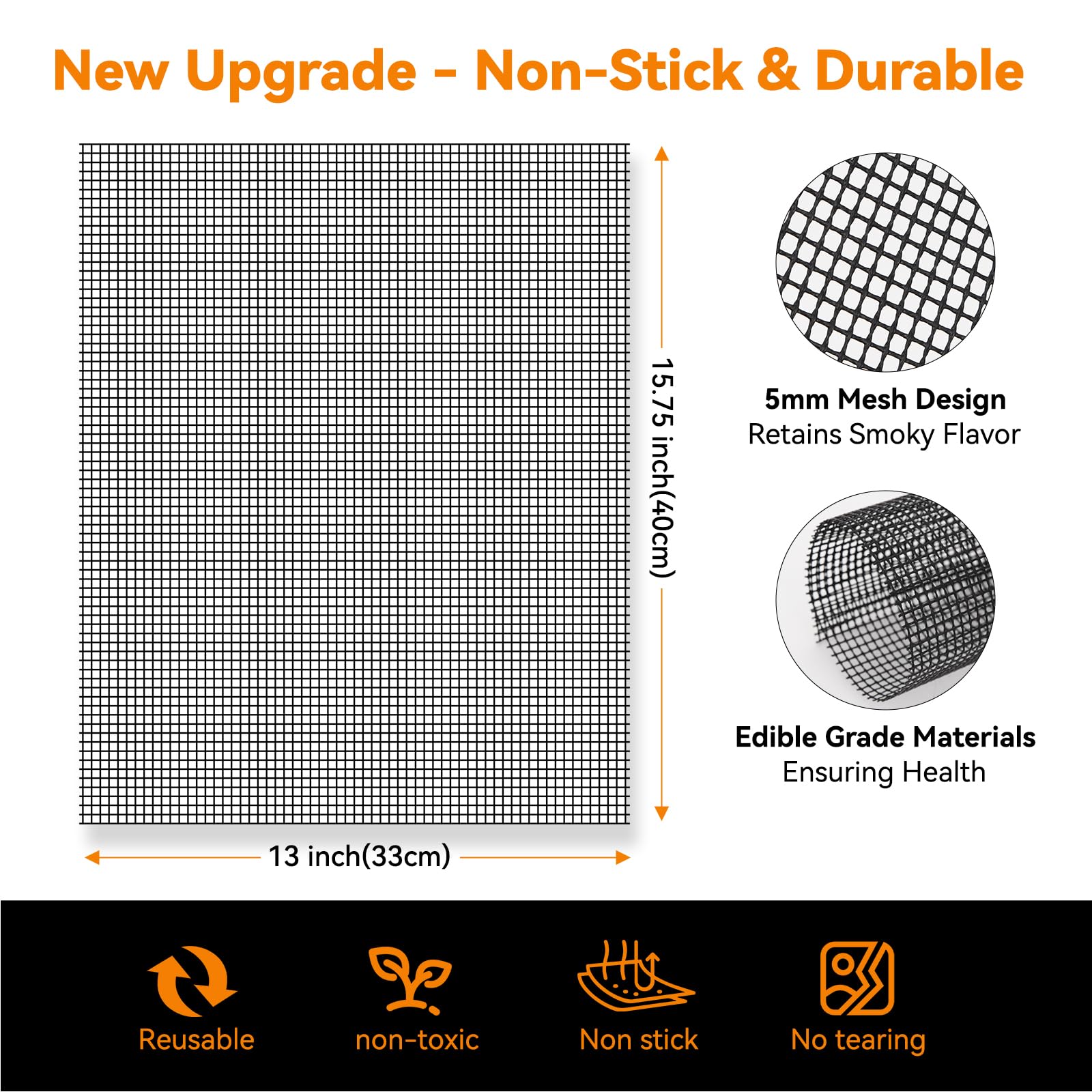 Close-up of Dailyart Grill Mesh Mat showcasing grid design
