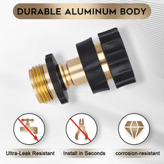 Close-up of Dalmbox garden hose quick connect fitting