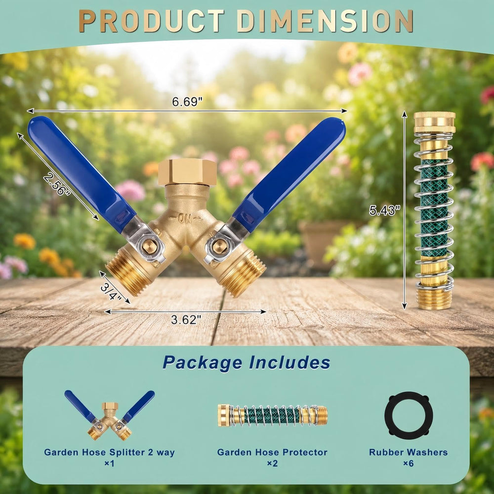 Close-up of Dalmbox Garden Hose Splitter valves