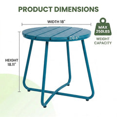 Close-up of danpinera Outdoor Side Table's metal legs