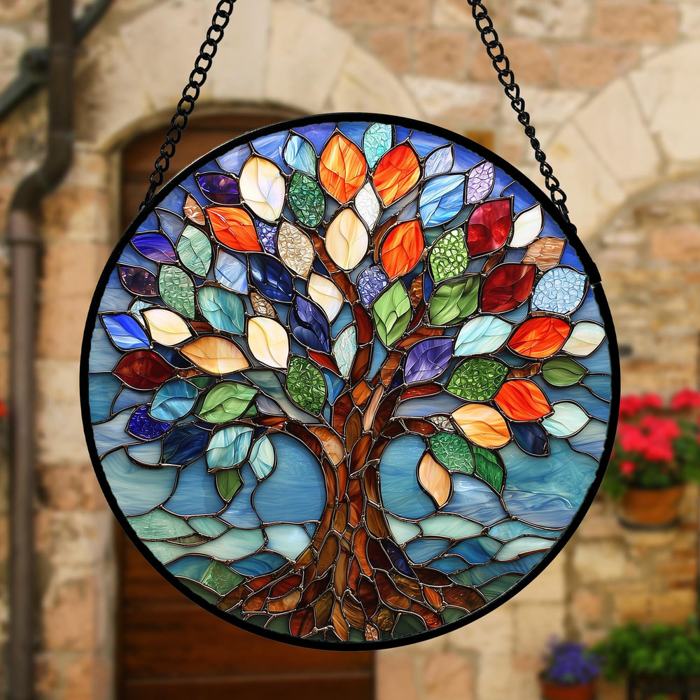 Close-up of DASTOLL Colorful Tree of Life Suncatcher details