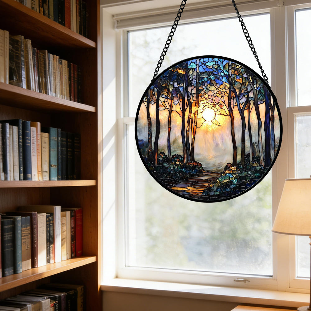 Close-up of DASTOLL Stained Glass Suncatcher design