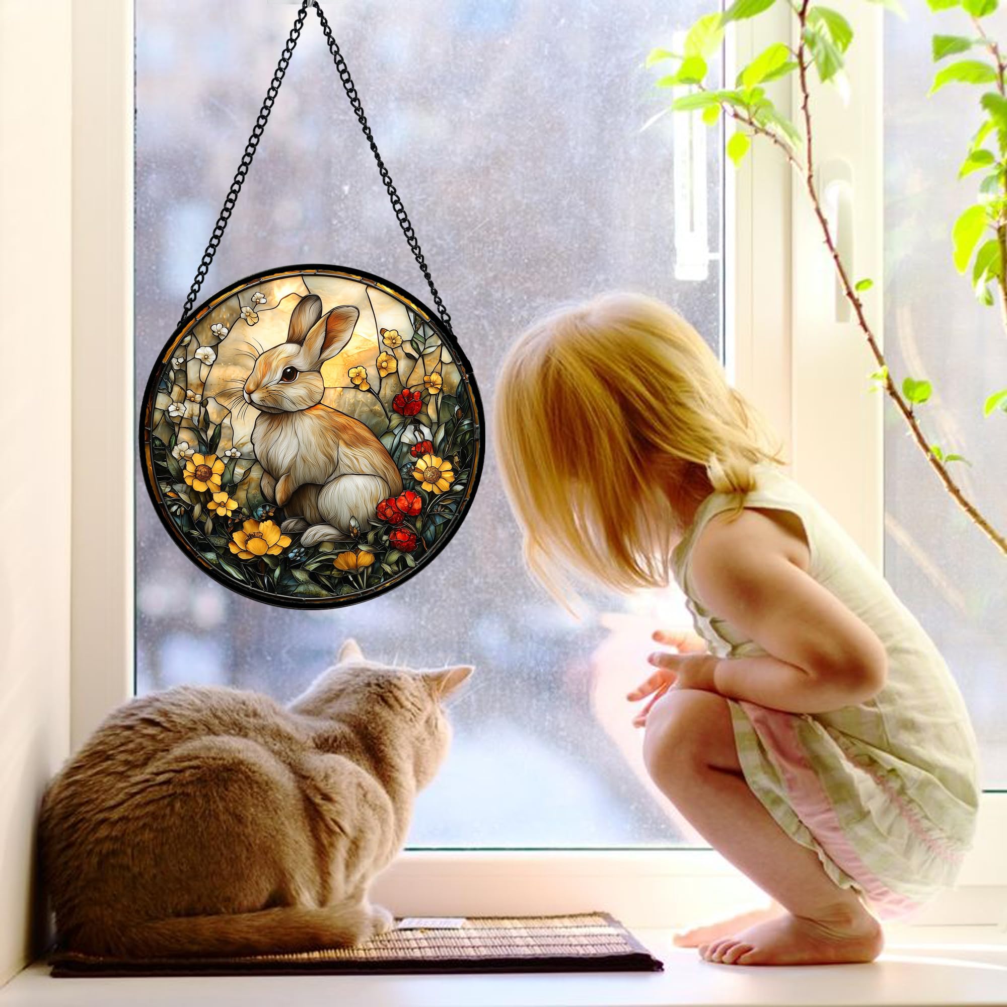 Close-up of DASTOLL Stained Glass Suncatcher detailing