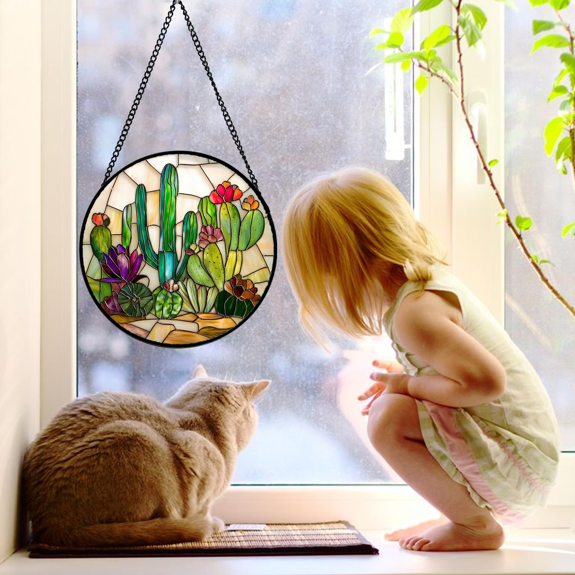 Close-up of DASTOLL Stained Glass Suncatcher details