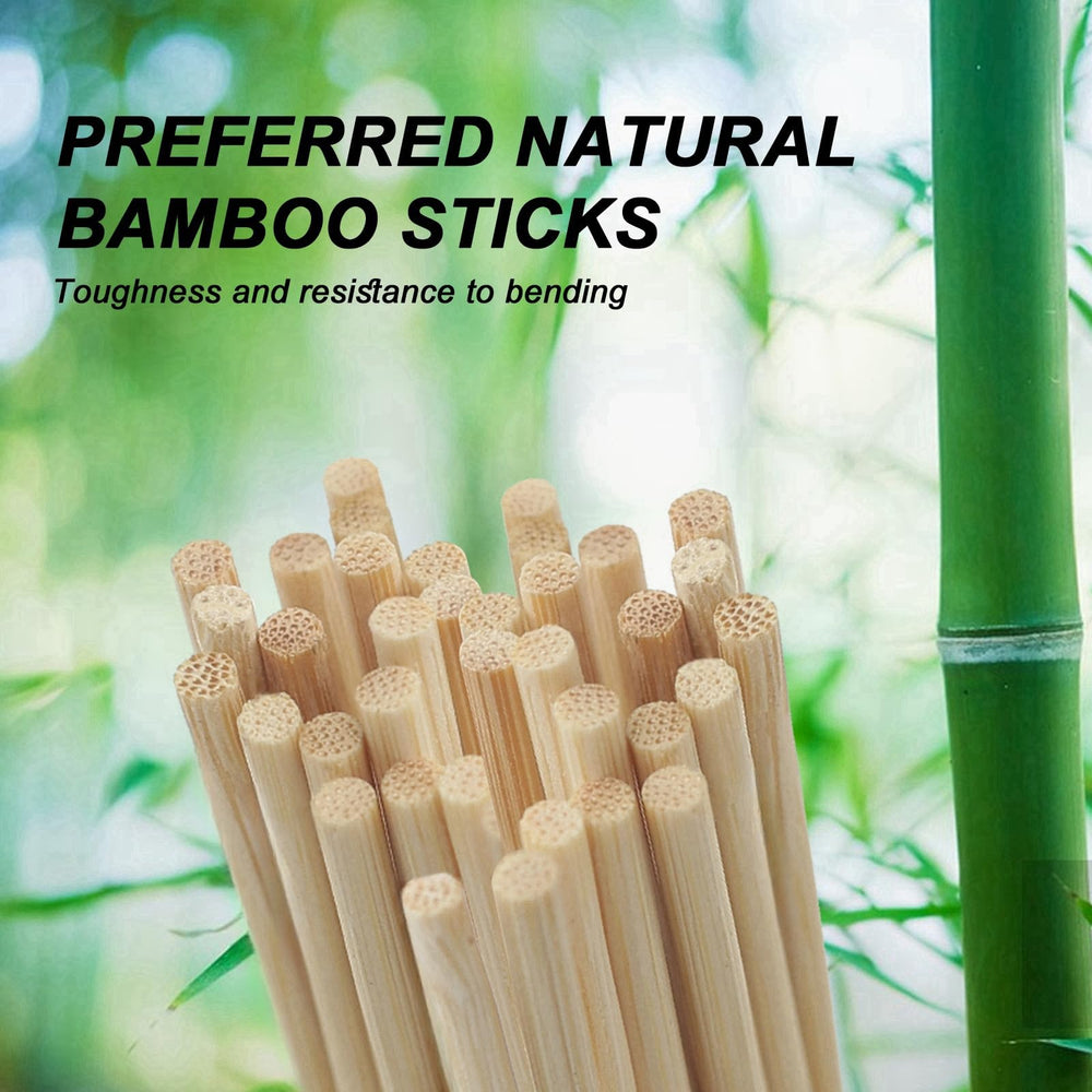 Close-up of DaTpuik bamboo skewers showing natural finish