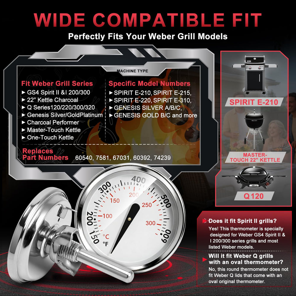 Close-up of DcYourHome Grill Thermometer stainless steel probe